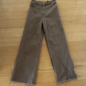 Zara Wide-Leg Jeans in Taupe Brown